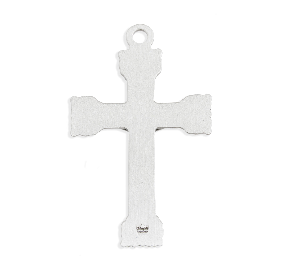 Extended Leaf Etched Sterling Silver Crucifix Necklace | .925 Silver