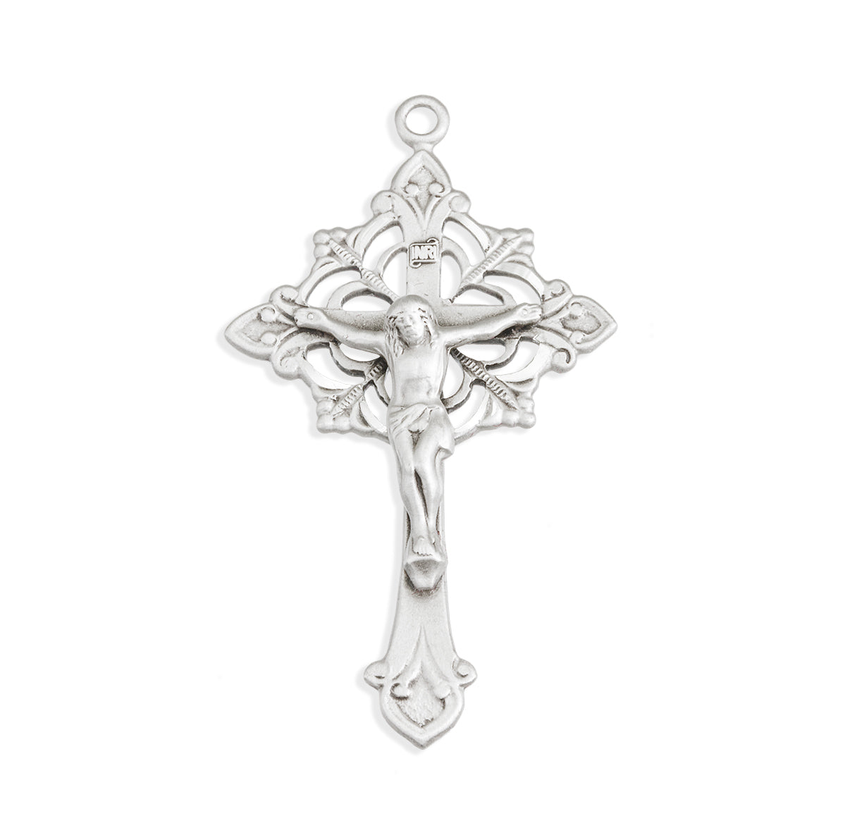 Sterling Silver Floral Filigree Crucifix Necklace | .925 Silver