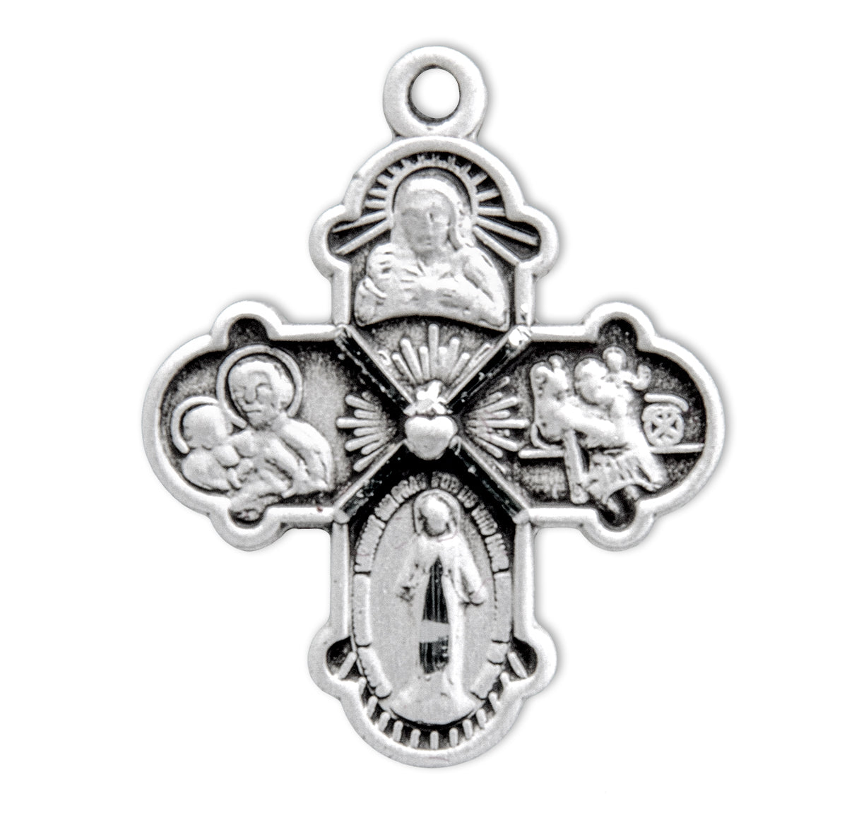 Sterling Silver Four-Way Medal Pendant with Chain | .925 Silver