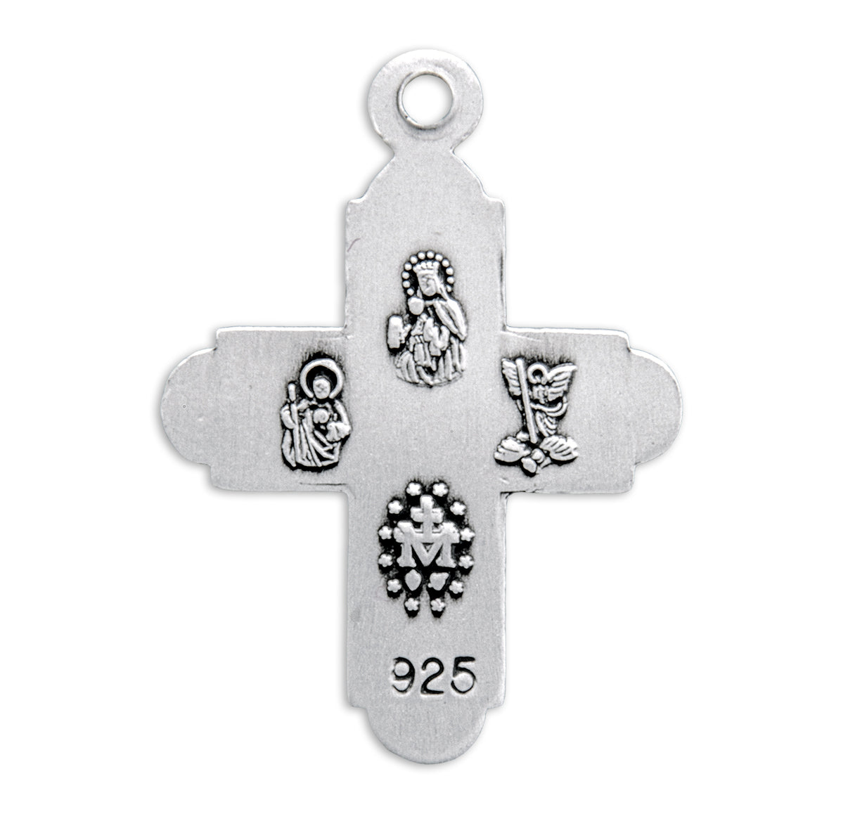 Sterling Silver 4-Way Cross Medal Pendant with Chain | .925 Silver