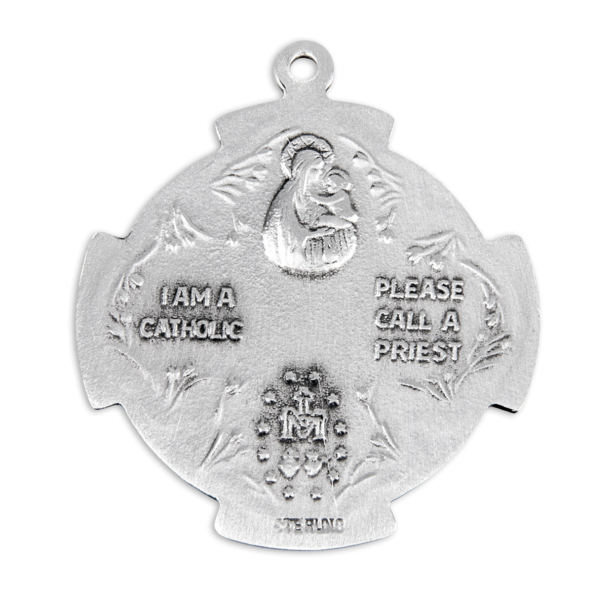 Sterling Silver 4-Way Cross Medal Pendant with Chain | .925 Silver