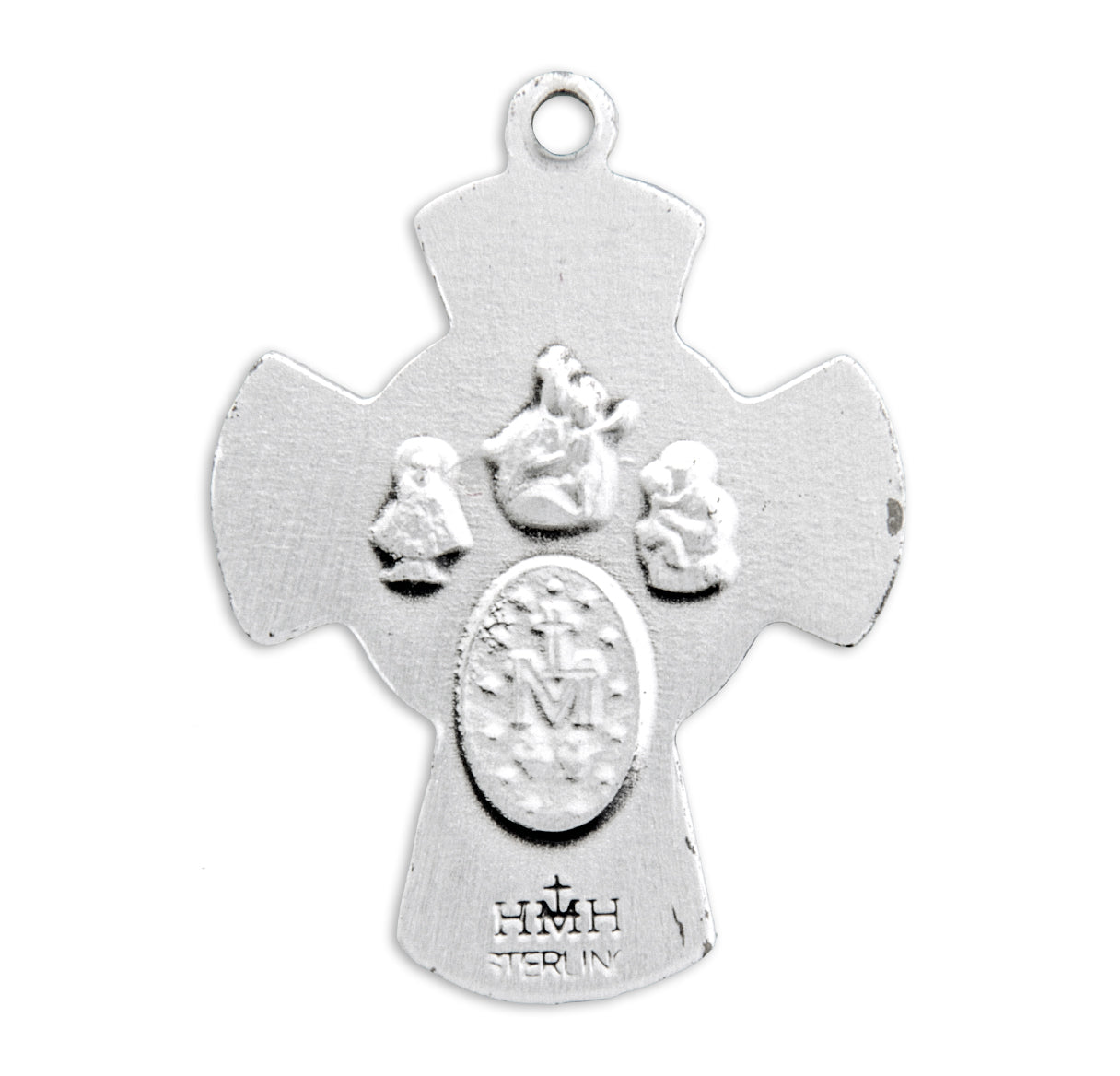 Sterling Silver 4-Way Cross Medal Pendant with Chain | .925 Silver