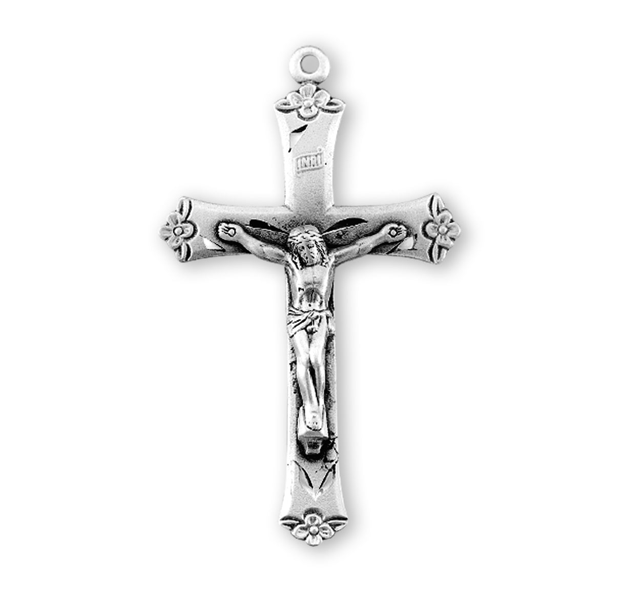 Sterling Silver Flare Tipped Crucifix Necklace | .925 Silver