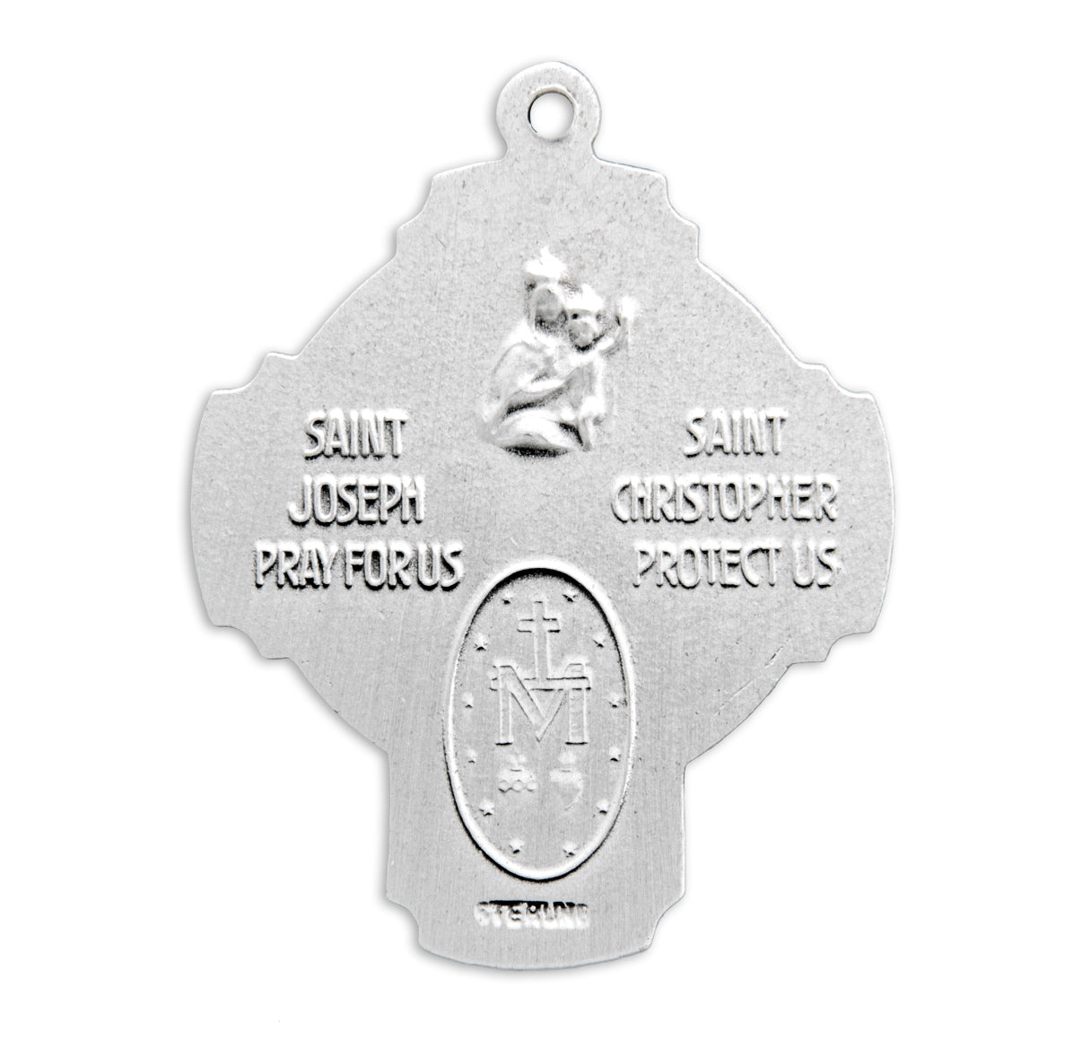 Sterling Silver 4-Way Cross Medal Pendant with Chain | .925 Silver