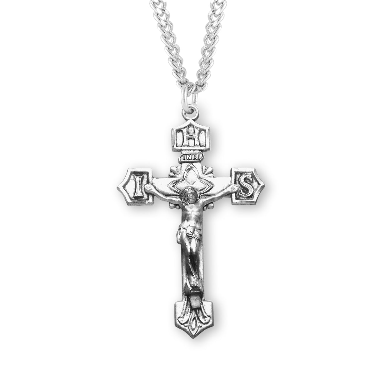 Sterling Silver IHS Crucifix Necklace | .925 Silver