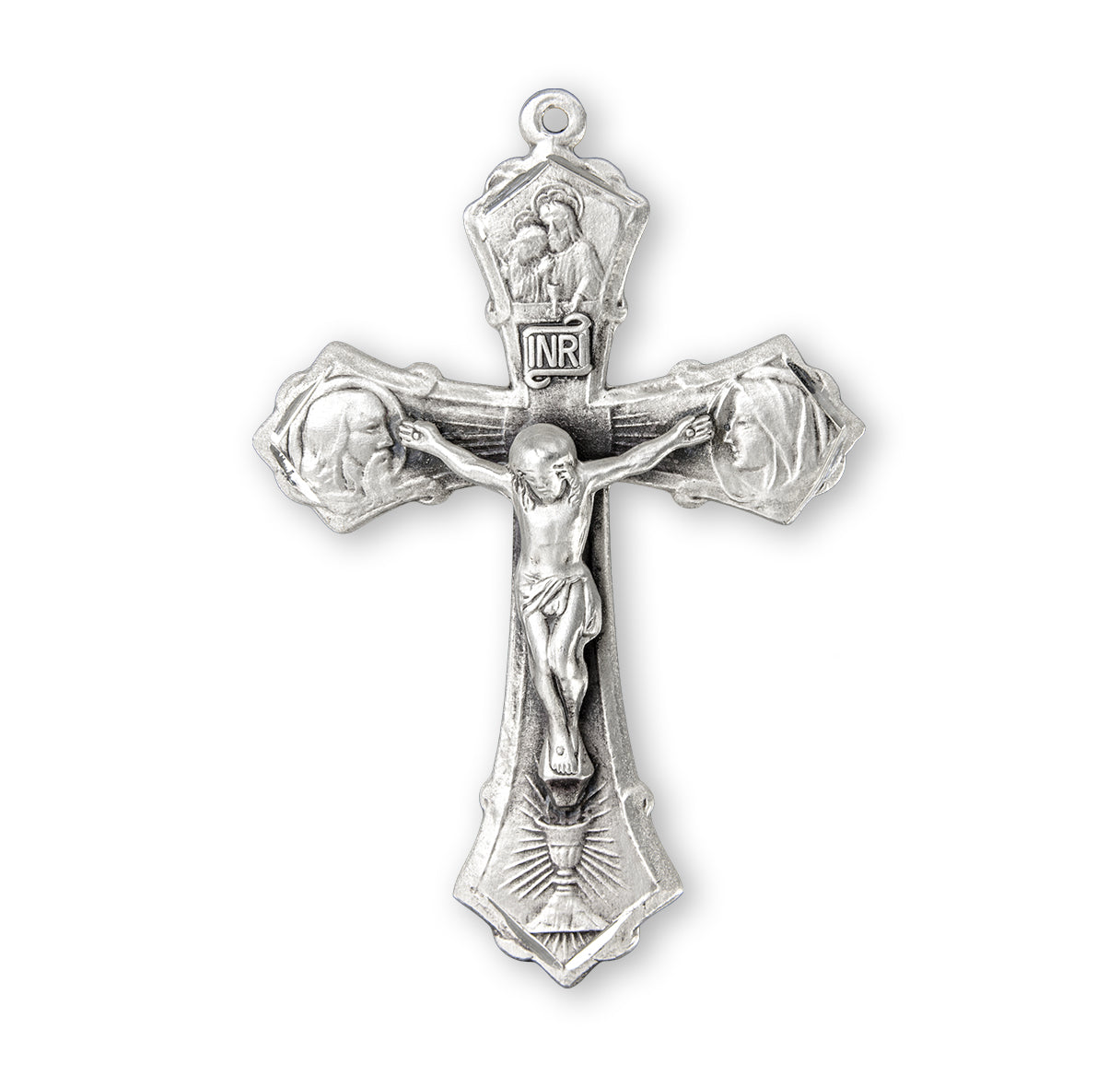 Jesus-Mary-Joseph Sterling Silver Crucifix Necklace | .925 Silver