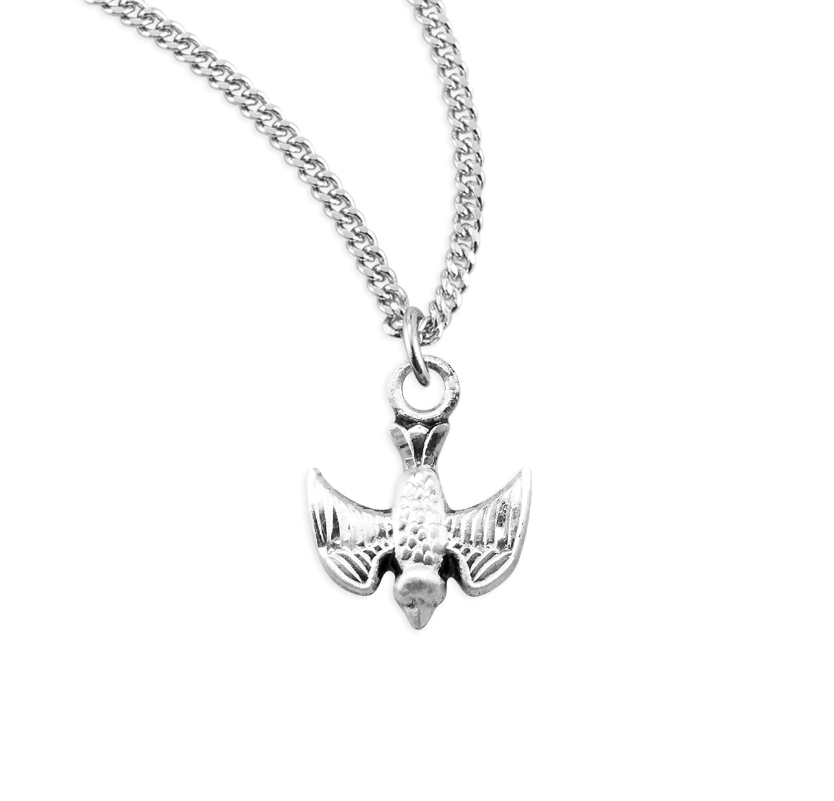 Holy Spirit Sterling Silver Medal Pendant with Chain | .925 Silver