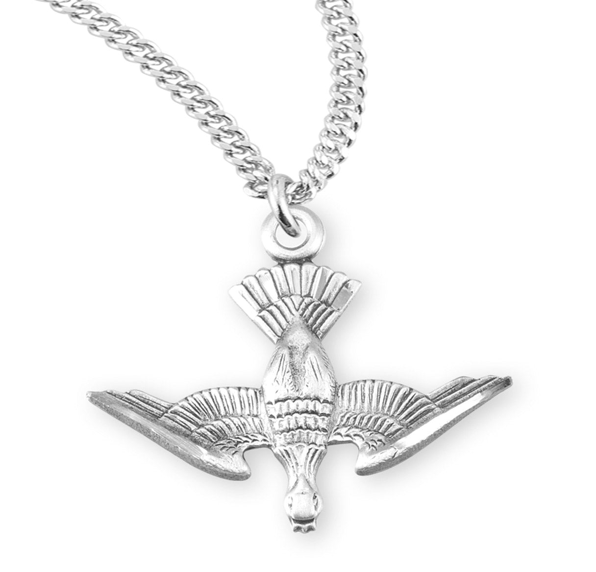 Holy Spirit Sterling Silver Medal Pendant with Chain | .925 Silver