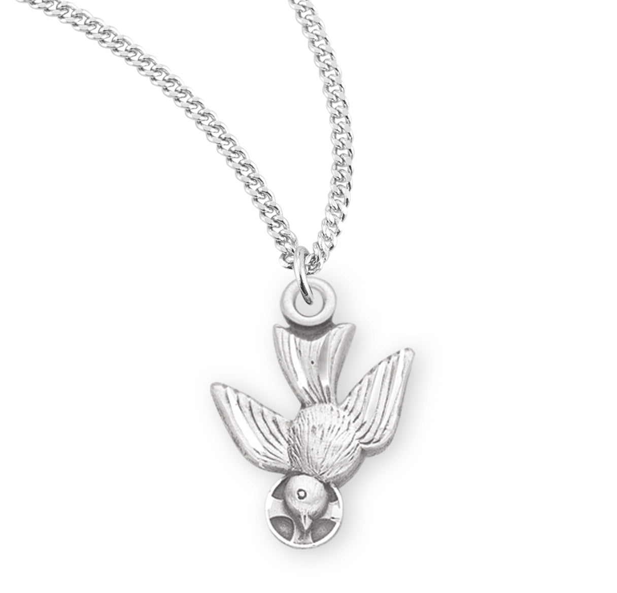 Holy Spirit Sterling Silver Medal Pendant with Chain | .925 Silver