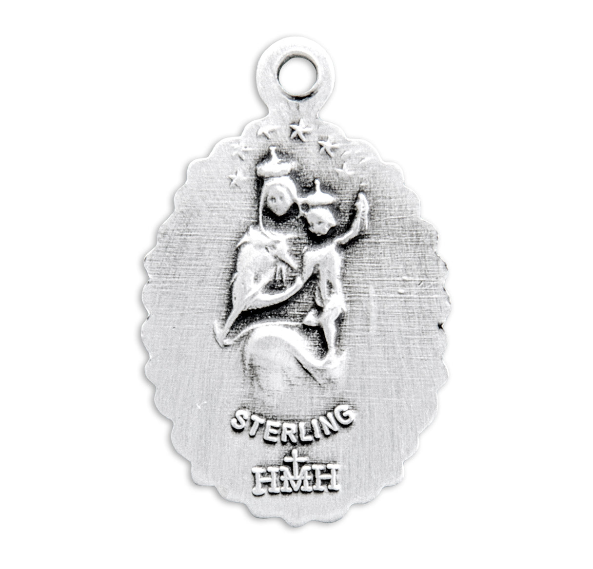 Saint Therese of Lisieux Oval Sterling Silver Medal Pendant with Chain | .925 Silver
