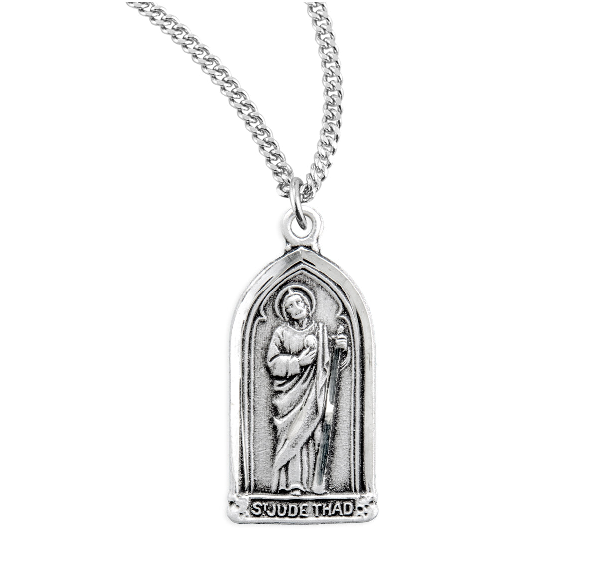 Saint Jude Thaddeus Sterling Silver Medal Pendant with Chain | .925 Silver