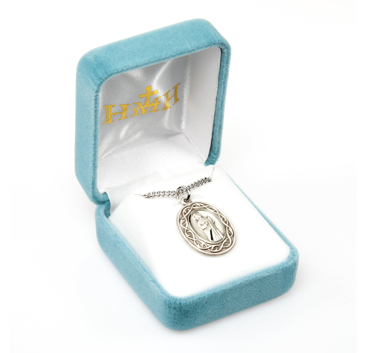Saint Jude Thaddeus Oval Sterling Silver "Crown of Thorns" Medal Pendant with Chain | .925 Silver