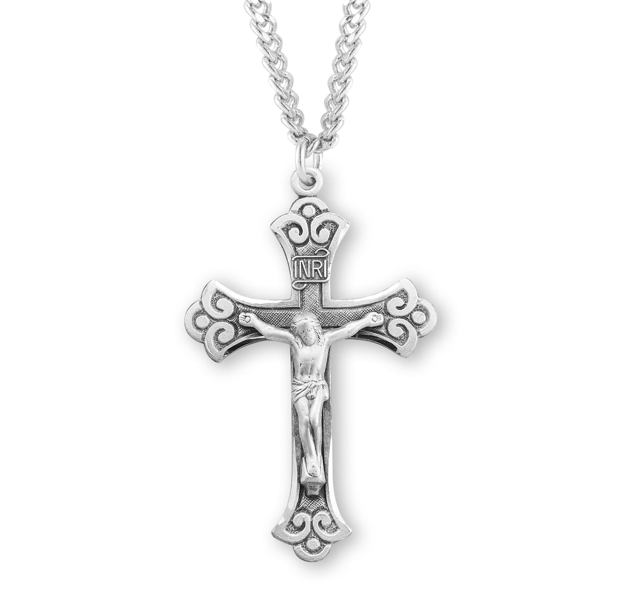 Fine Flared Sterling Silver Crucifix Necklace | .925 Silver