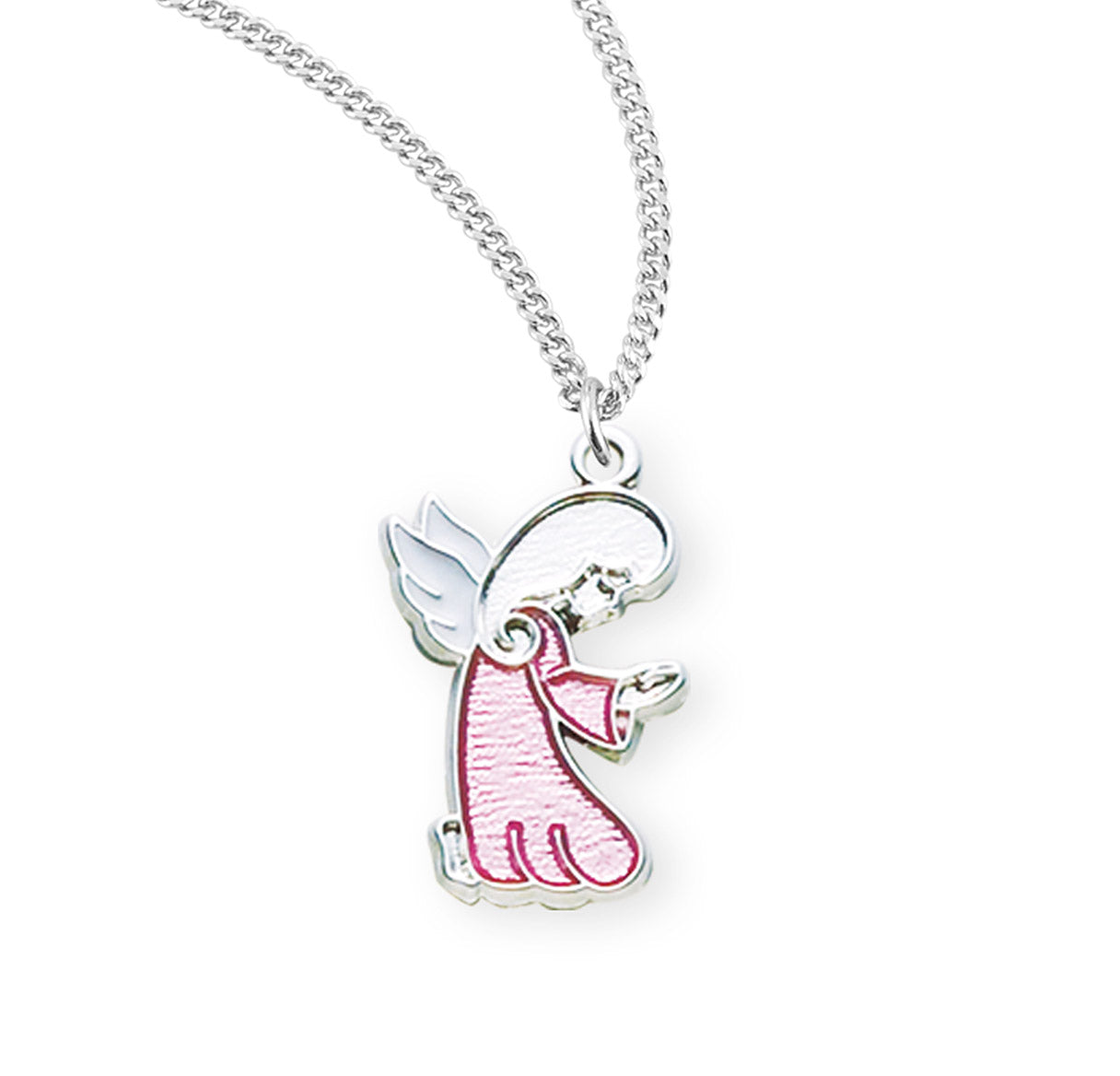 Sterling Silver Guardian Angel Baby Medal Pendant with Chain | .925 Silver