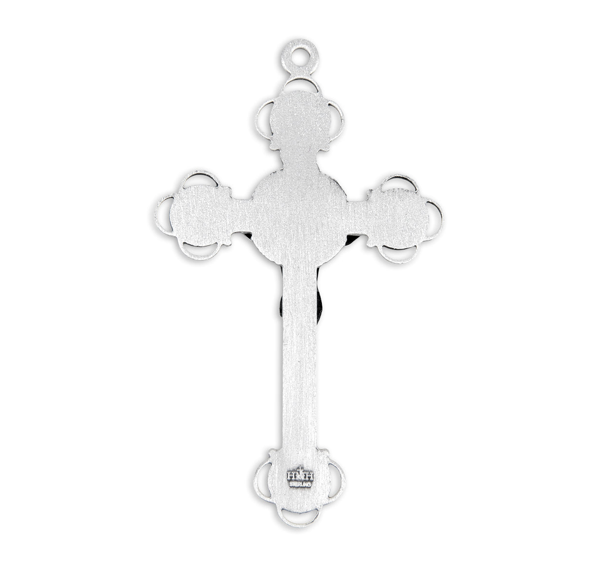 Rosebud Design Sterling Silver Crucifix Necklace | .925 Silver