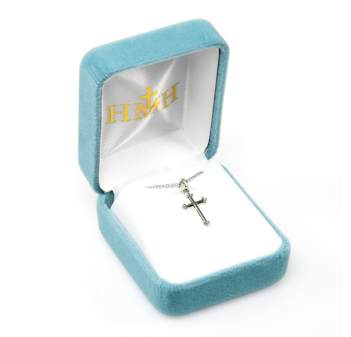 Sterling Silver Small Budded Cross Necklace | .925 Silver
