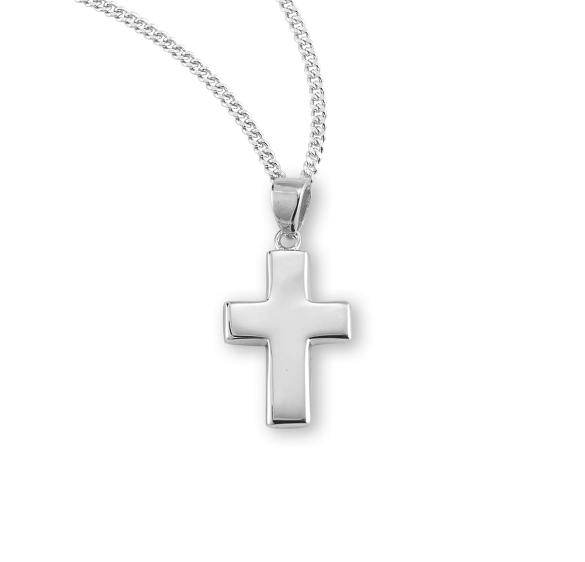 Plain Wide Sterling Silver Cross Necklace | .925 Silver