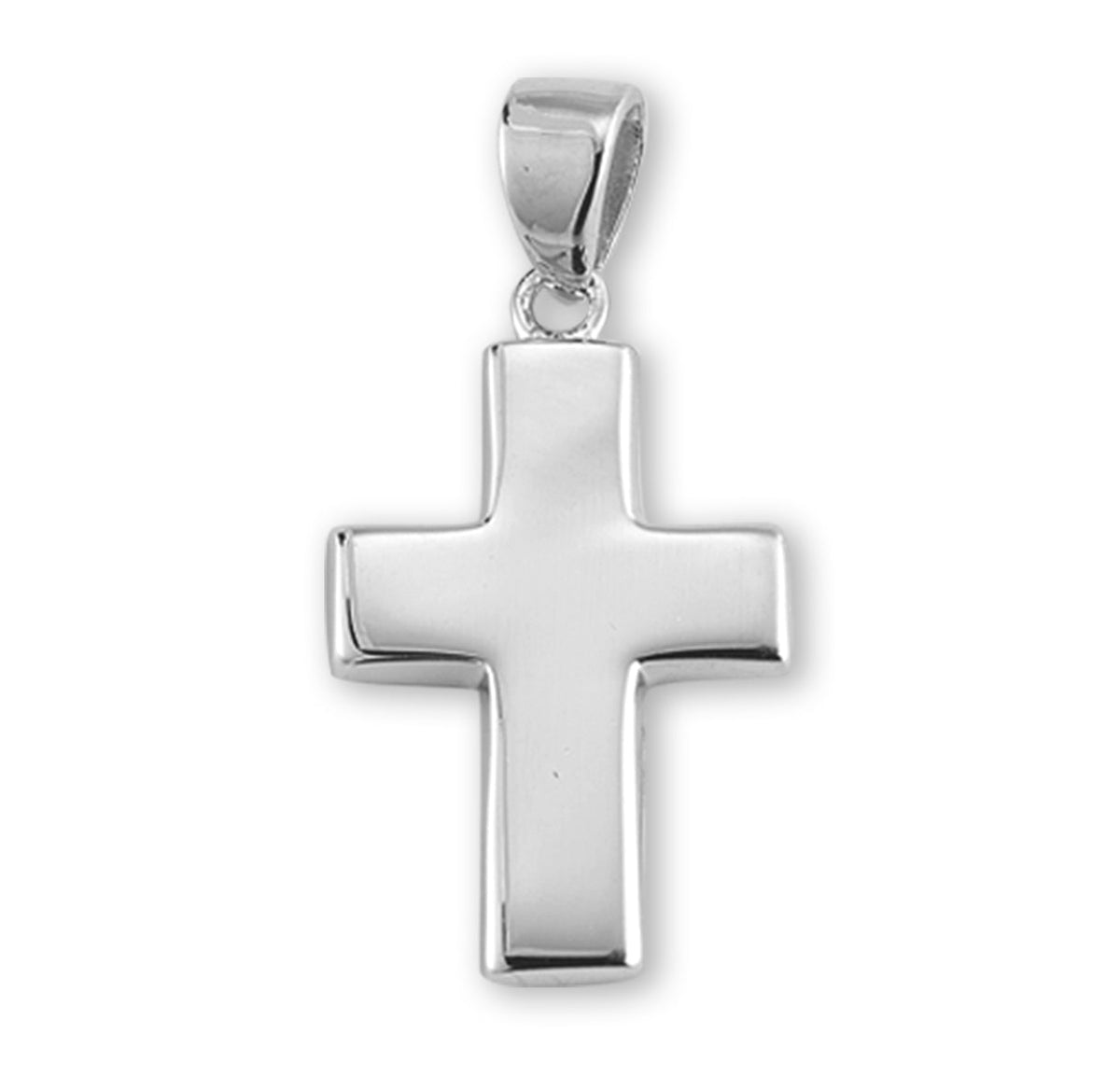 Plain Wide Sterling Silver Cross Necklace | .925 Silver