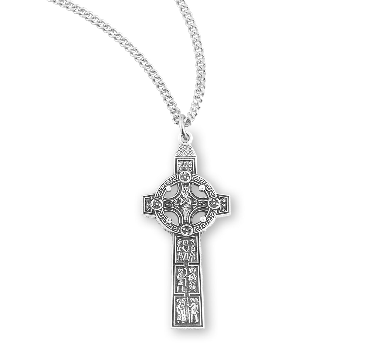 Sterling Silver Irish Celtic cross Necklace | .925 Silver