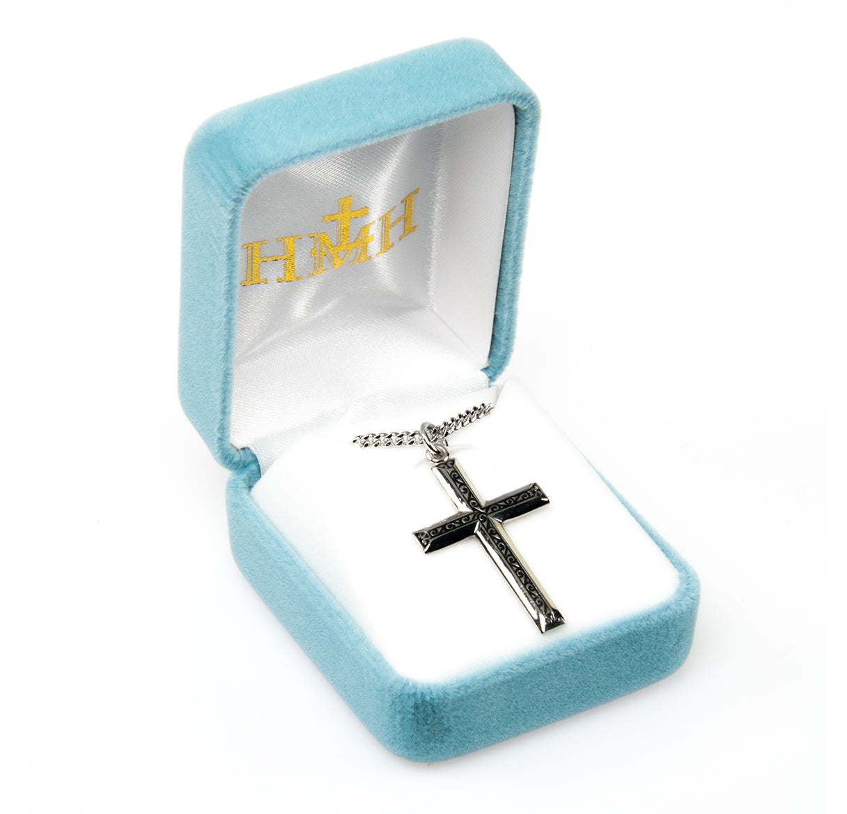 Sterling Silver Black Enameled Cross Necklace | .925 Silver