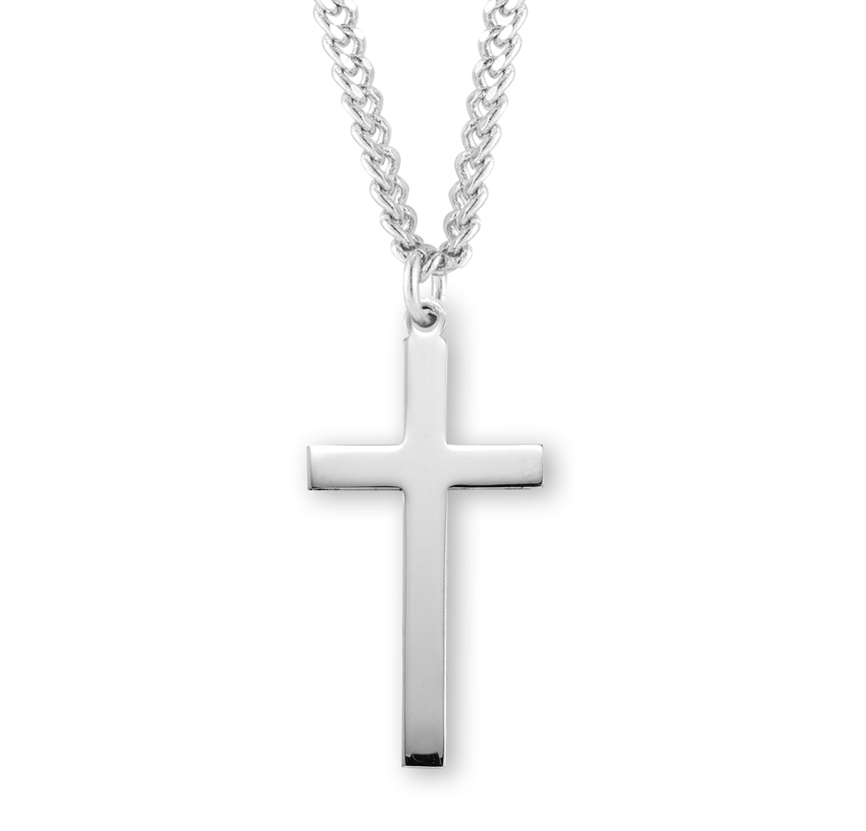 Sterling Silver High Polished Cross Necklace | .925 Silver