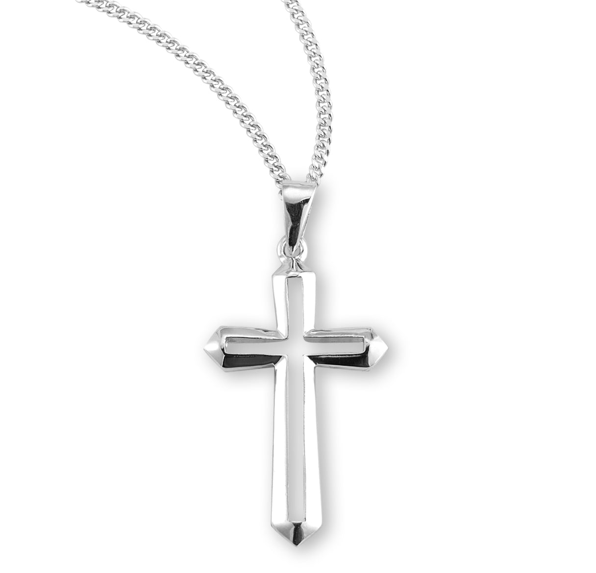 Sterling Silver Cut Out Cross Necklace | .925 Silver