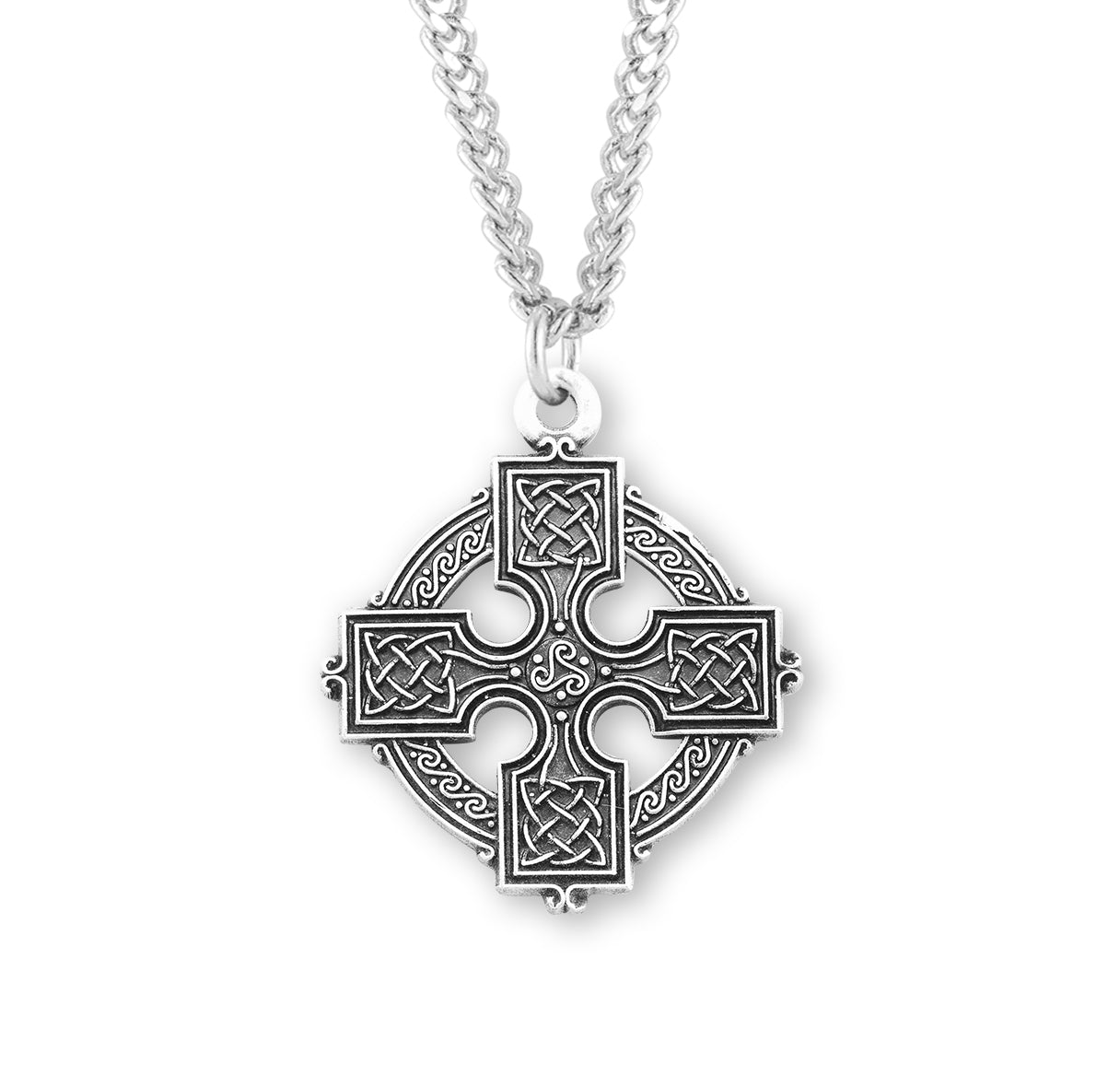 Sterling Silver Irish Celtic cross Necklace | .925 Silver
