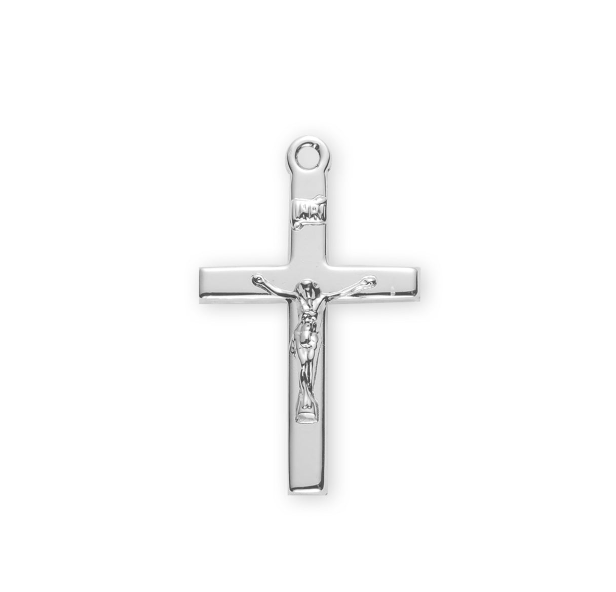 Sterling Silver High Polished Basic Crucifix Necklace | .925 Silver