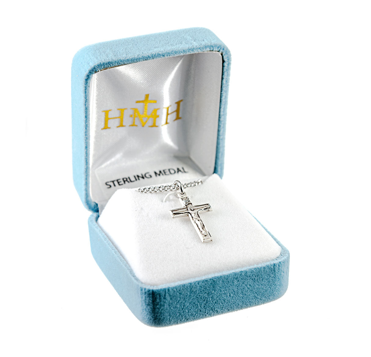 Basic Narrow Sterling Silver Crucifix Necklace | .925 Silver
