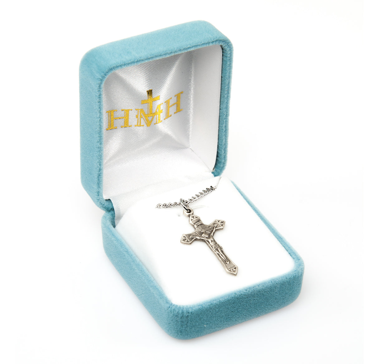 Sunburst Sterling Silver Crucifix Necklace | .925 Silver