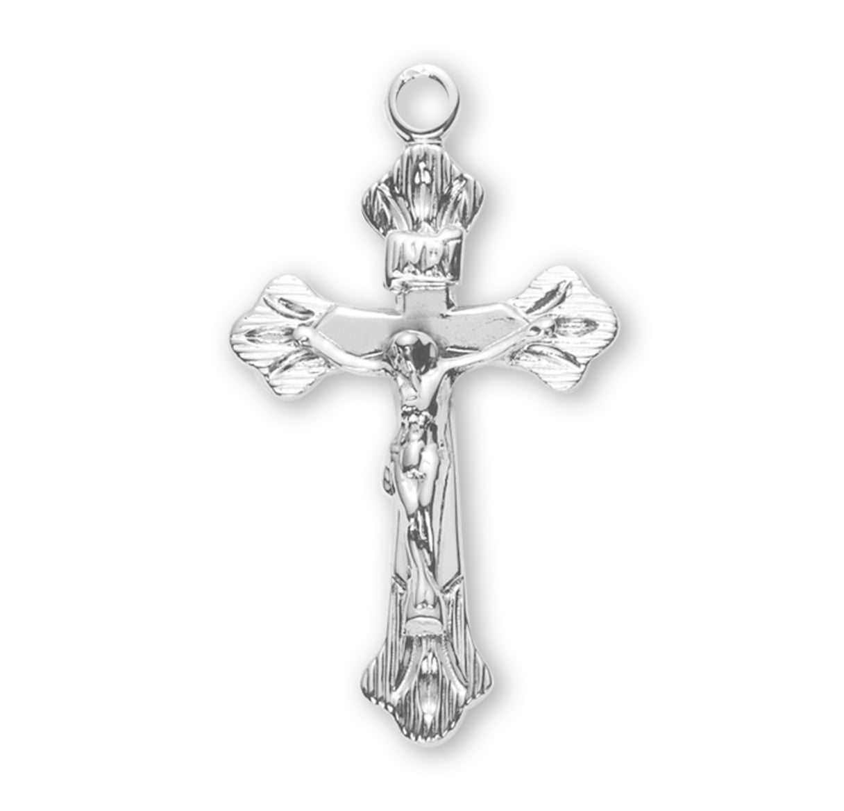 Flare tipped Sterling Silver Crucifix Necklace | .925 Silver