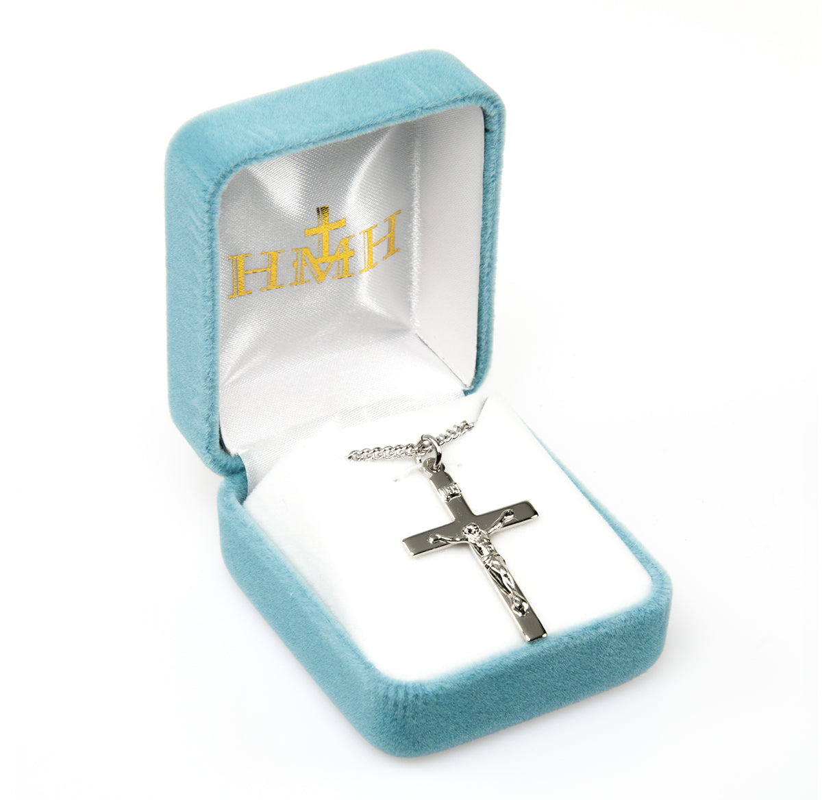 Sterling Silver High Polished Crucifix Necklace | .925 Silver