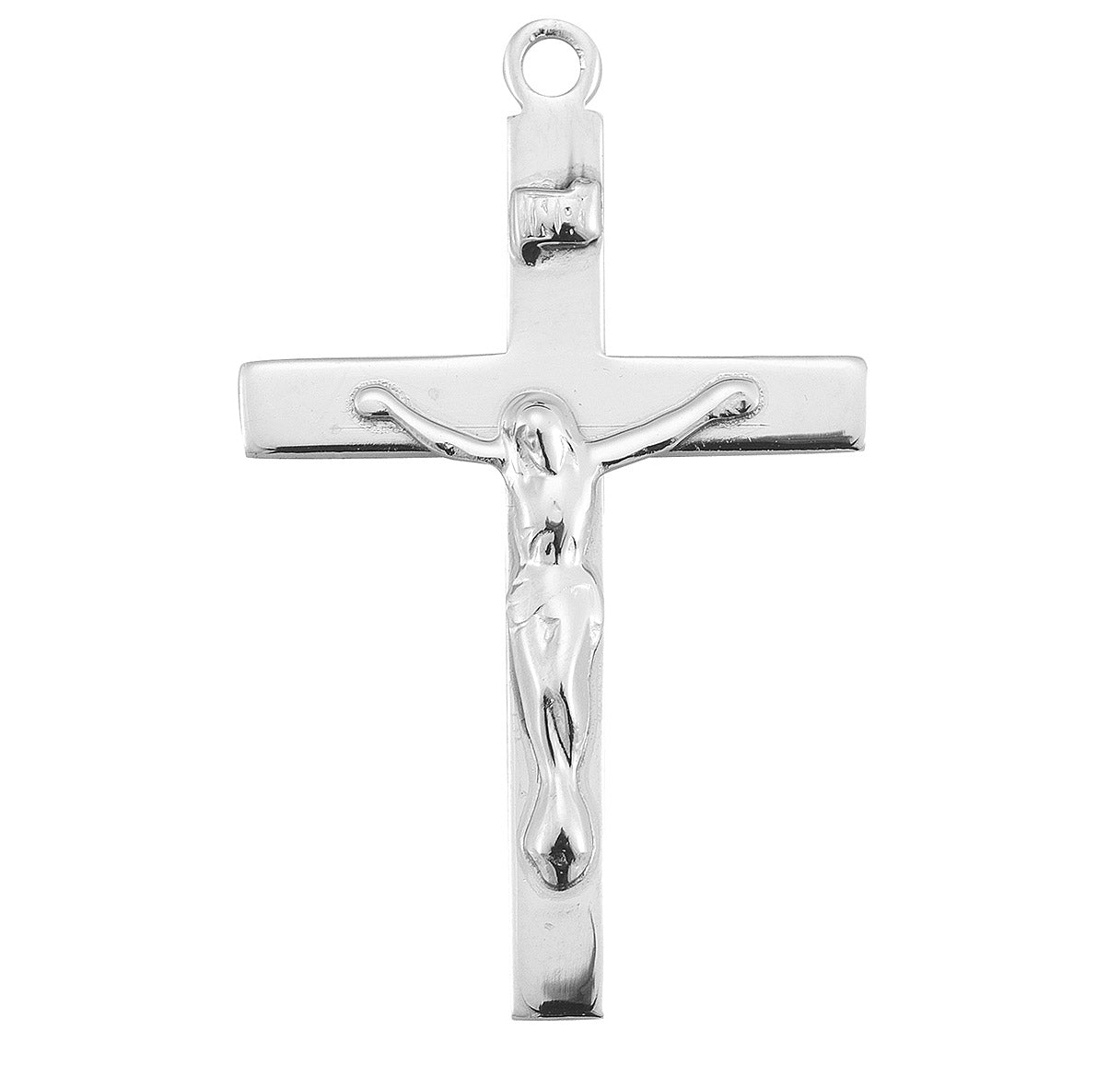 Sterling Silver High Polished Crucifix Necklace | .925 Silver