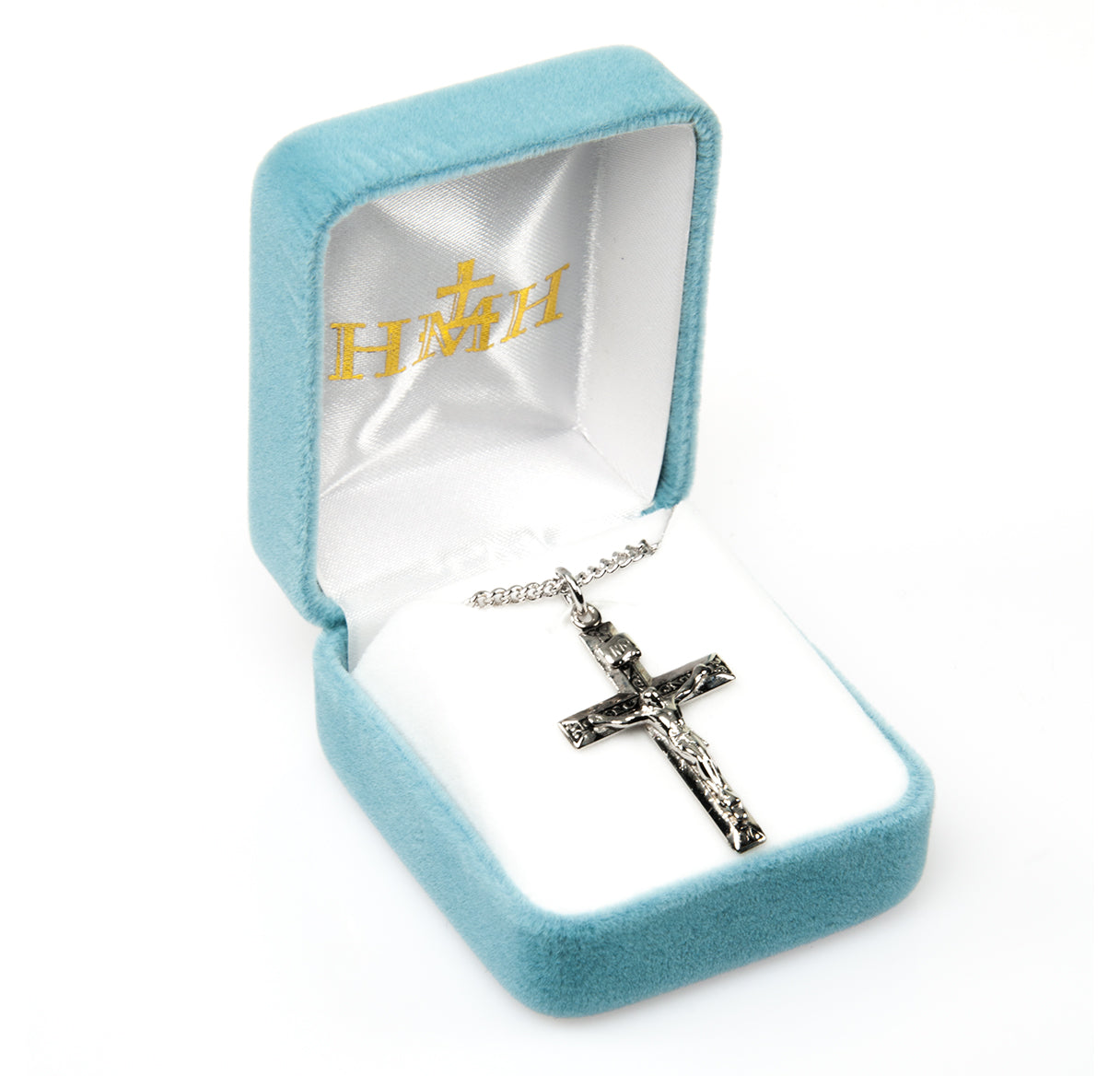 Sterling Silver High Polished Crucifix Necklace | .925 Silver