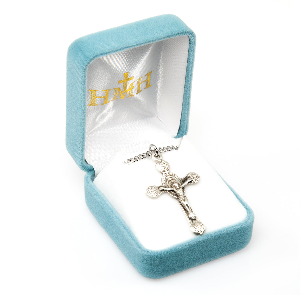Monstrance Style Sterling Silver Crucifix Necklace | .925 Silver