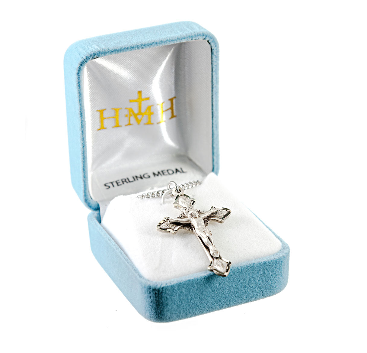 Flared Sterling Silver Crucifix Necklace | .925 Silver