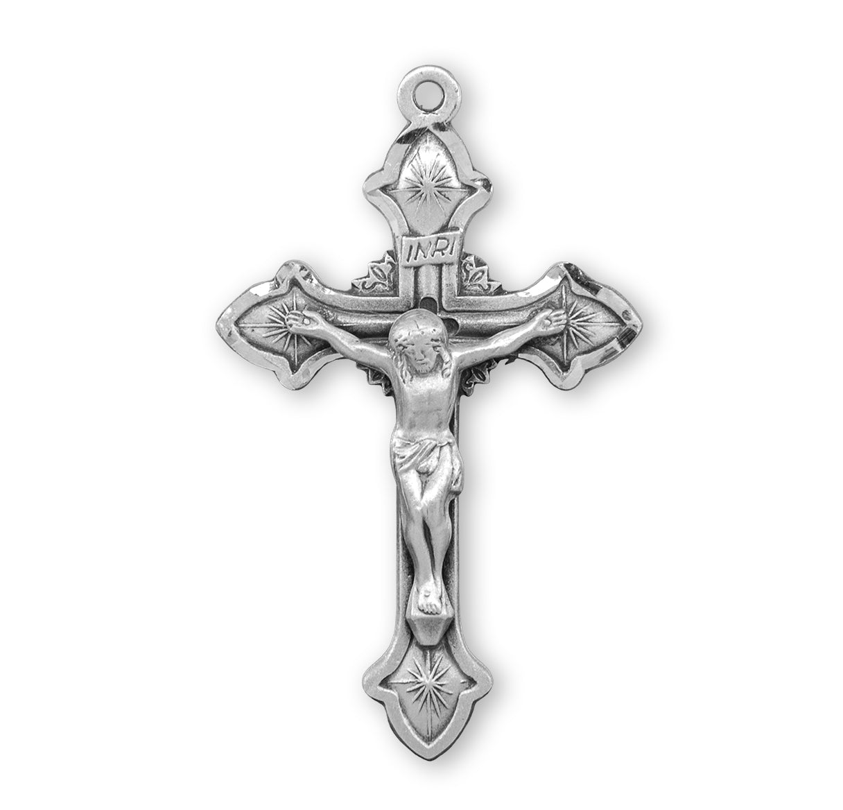 Flared Sterling Silver Crucifix Necklace | .925 Silver