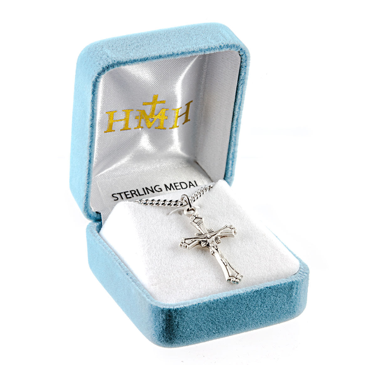 Flared Sterling Silver Crucifix Necklace | .925 Silver