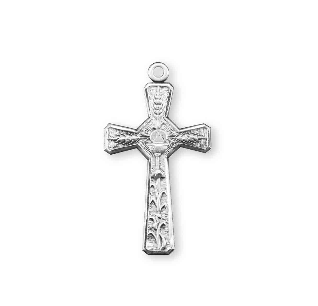 Sterling Silver Eucharist Cross Necklace | .925 Silver