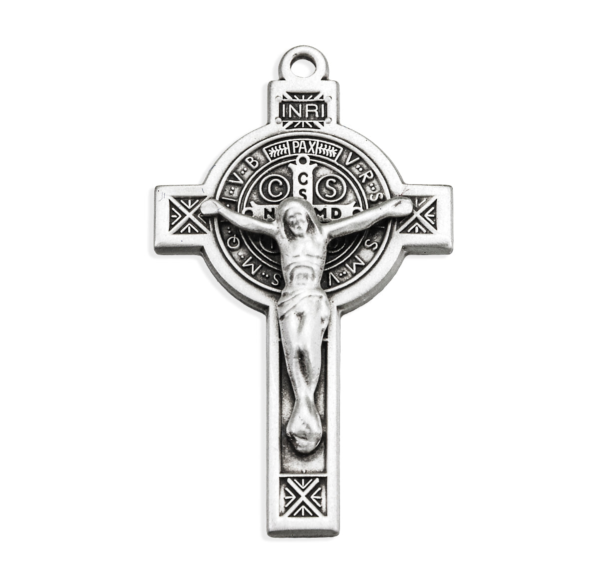 Saint Benedict Jubilee Sterling Silver Medal/Crucifix Necklace | .925 Silver