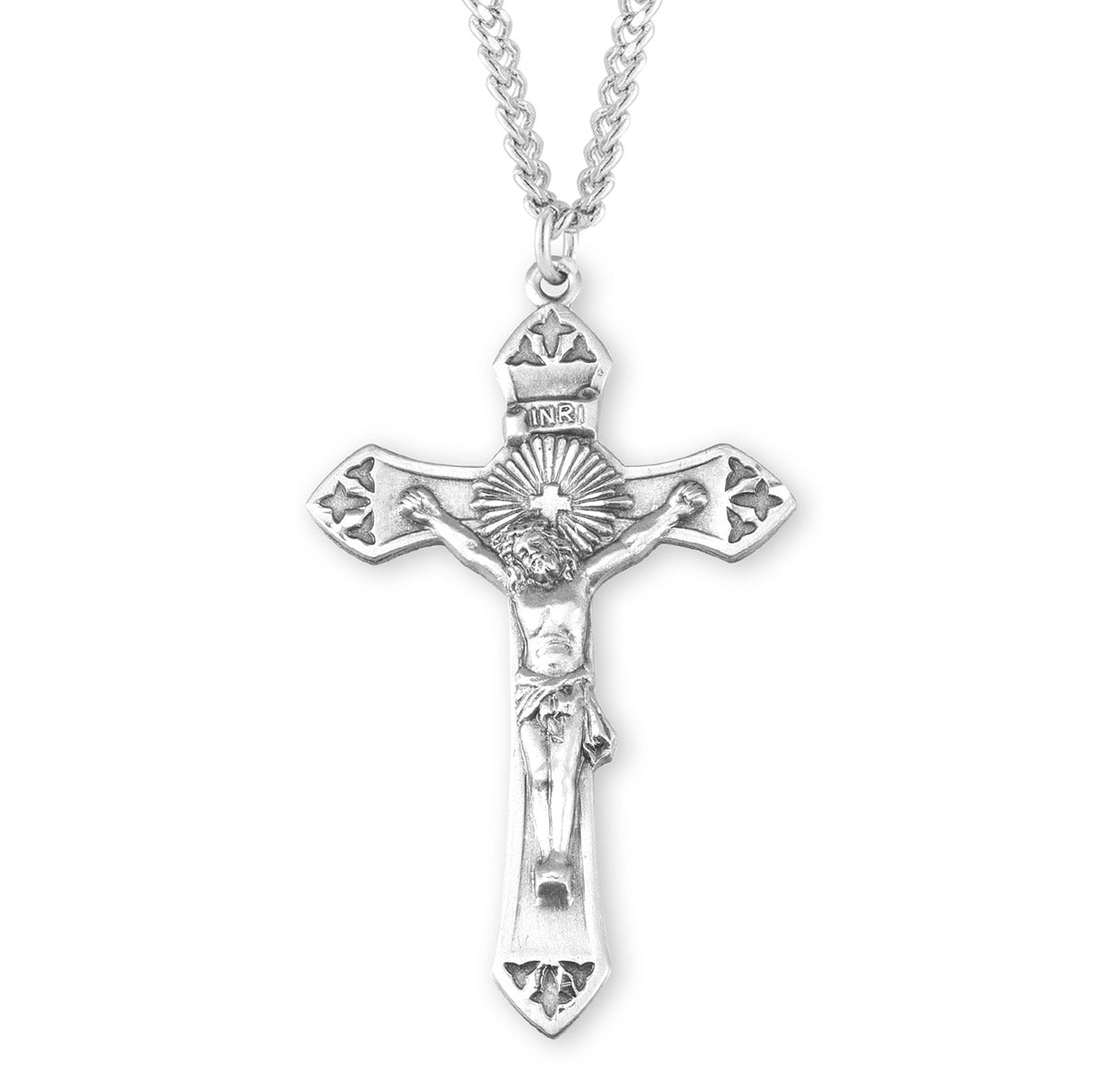 Cross Burst Sterling Silver Crucifix Necklace | .925 Silver
