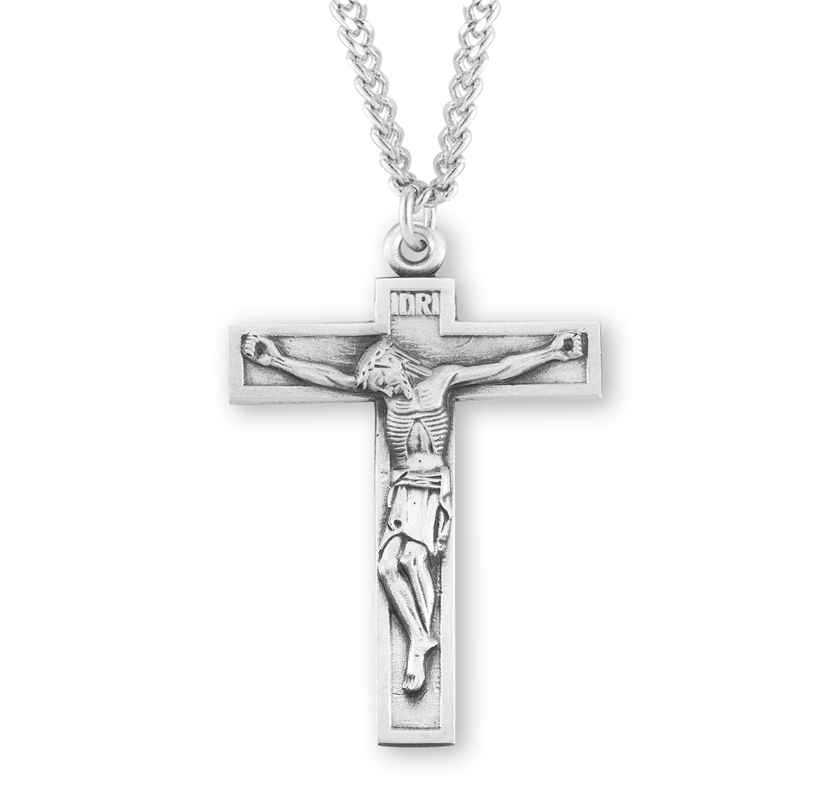 Short Top Sterling Silver Crucifix Necklace | .925 Silver