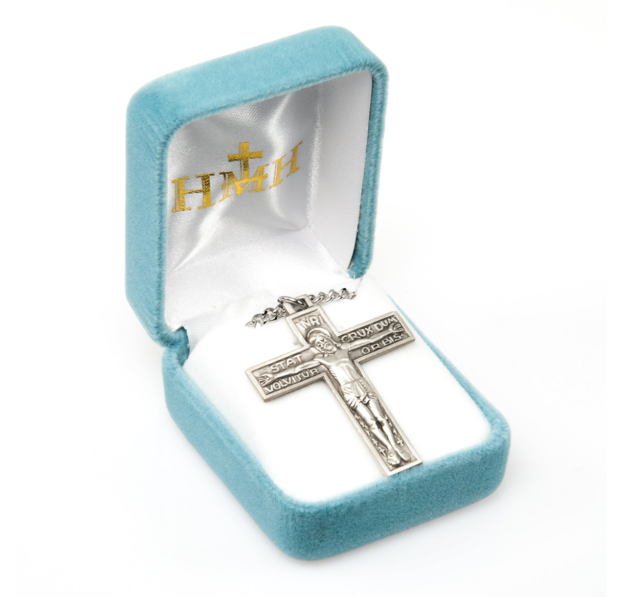 Stat Crux Dum Volvitur Orbis Sterling Silver Crucifix Necklace | .925 Silver