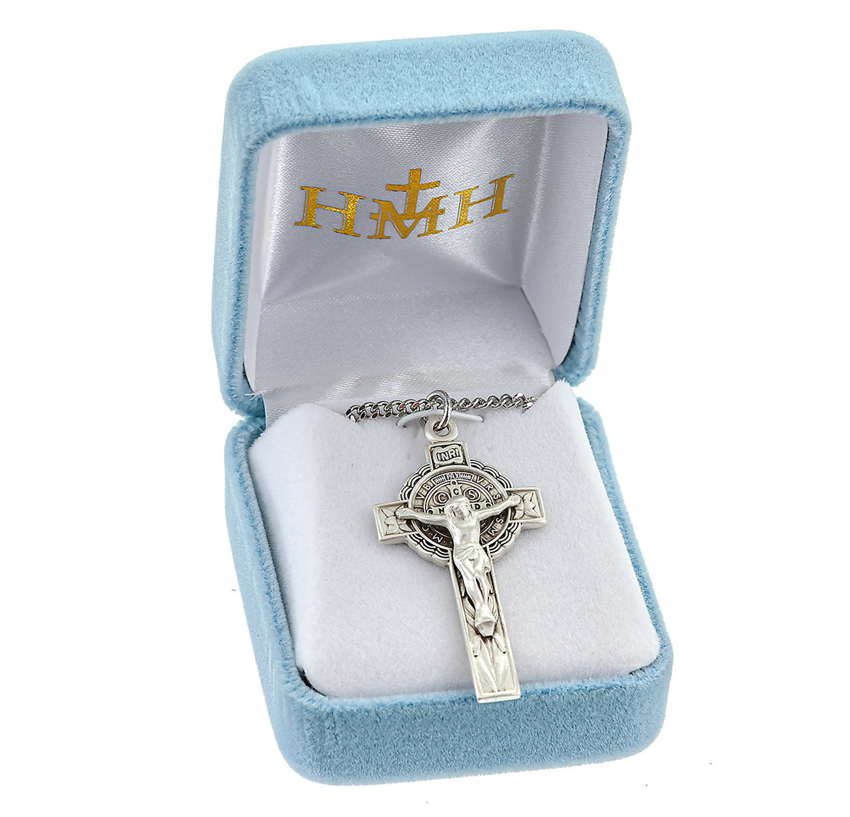 Saint Benedict Jubilee Sterling Silver Medal/Crucifix Necklace | .925 Silver