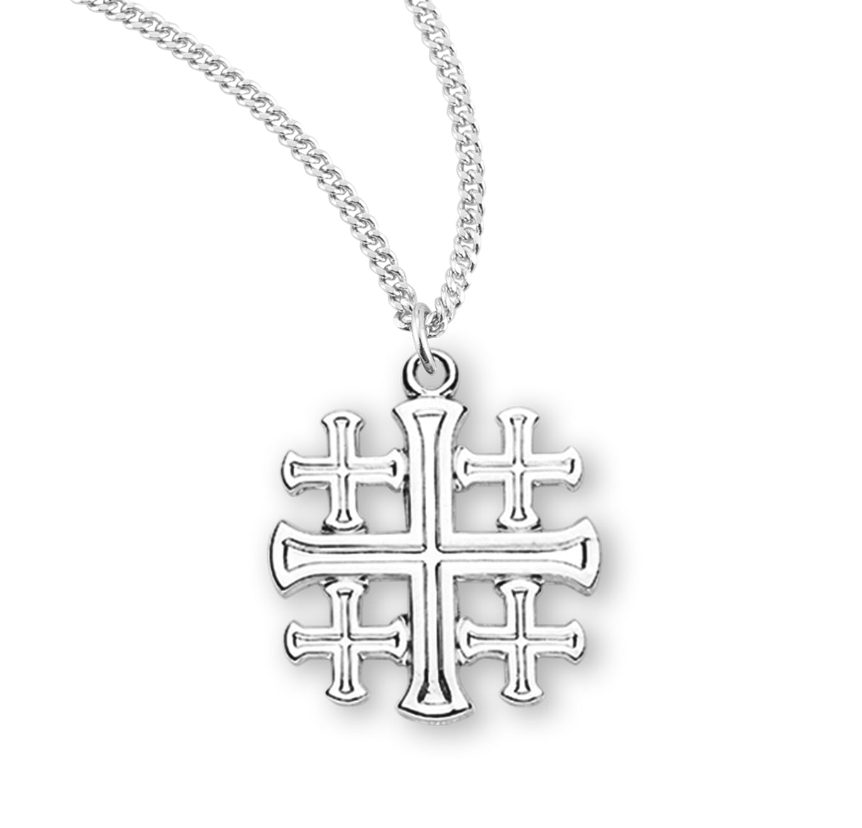 Sterling Silver Jerusalem Cross Necklace | .925 Silver