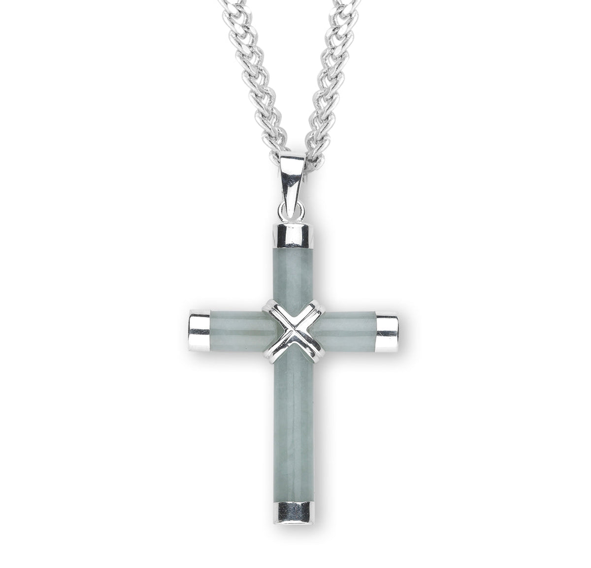 Genuine Aventurine Cross Necklace | Catholic Jewelry