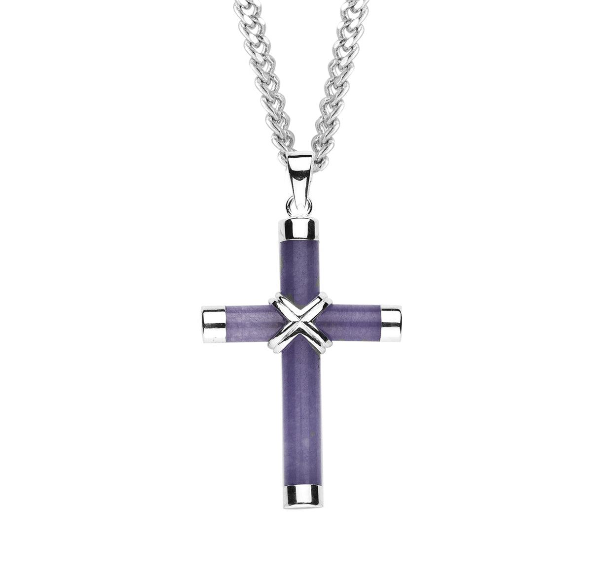 Genuine Amethyst Cross Necklace | Catholic Jewelry