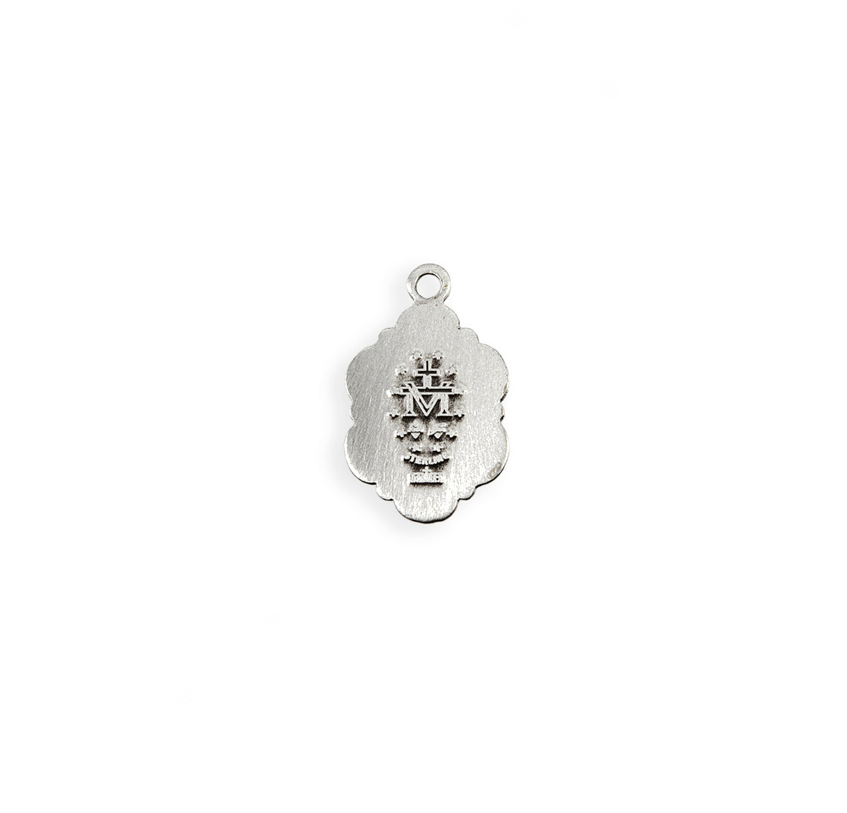 Sterling Silver Oval Fancy Edge Miraculous Medal Pendant with Chain | .925 Silver