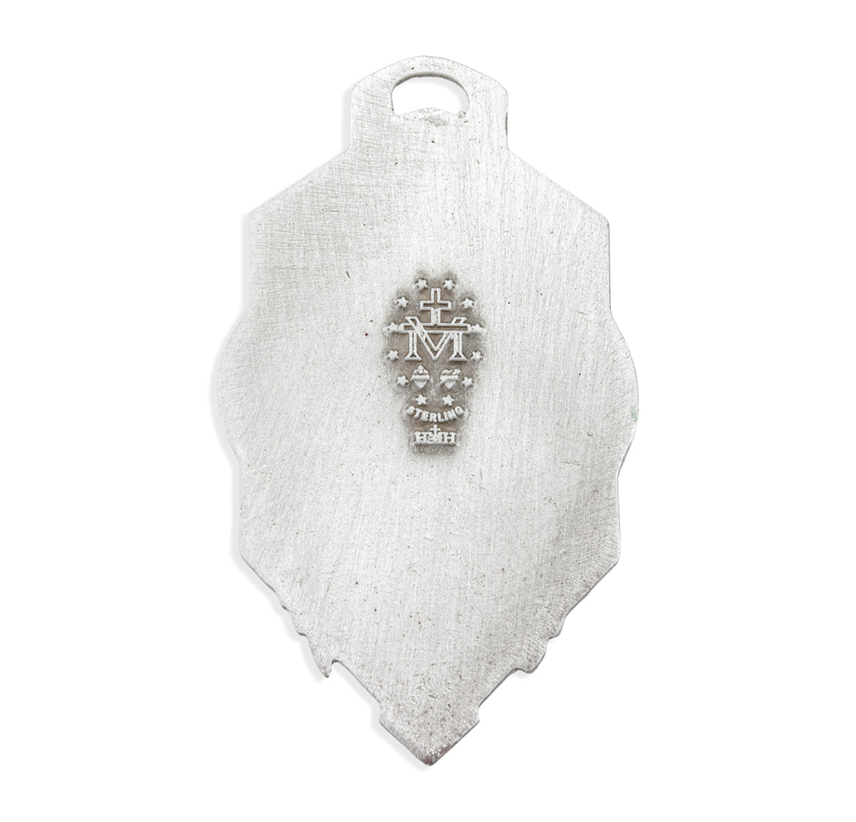 Sterling Silver Miraculous Medal Pendant with Chain in a Flower Frame | .925 Silver