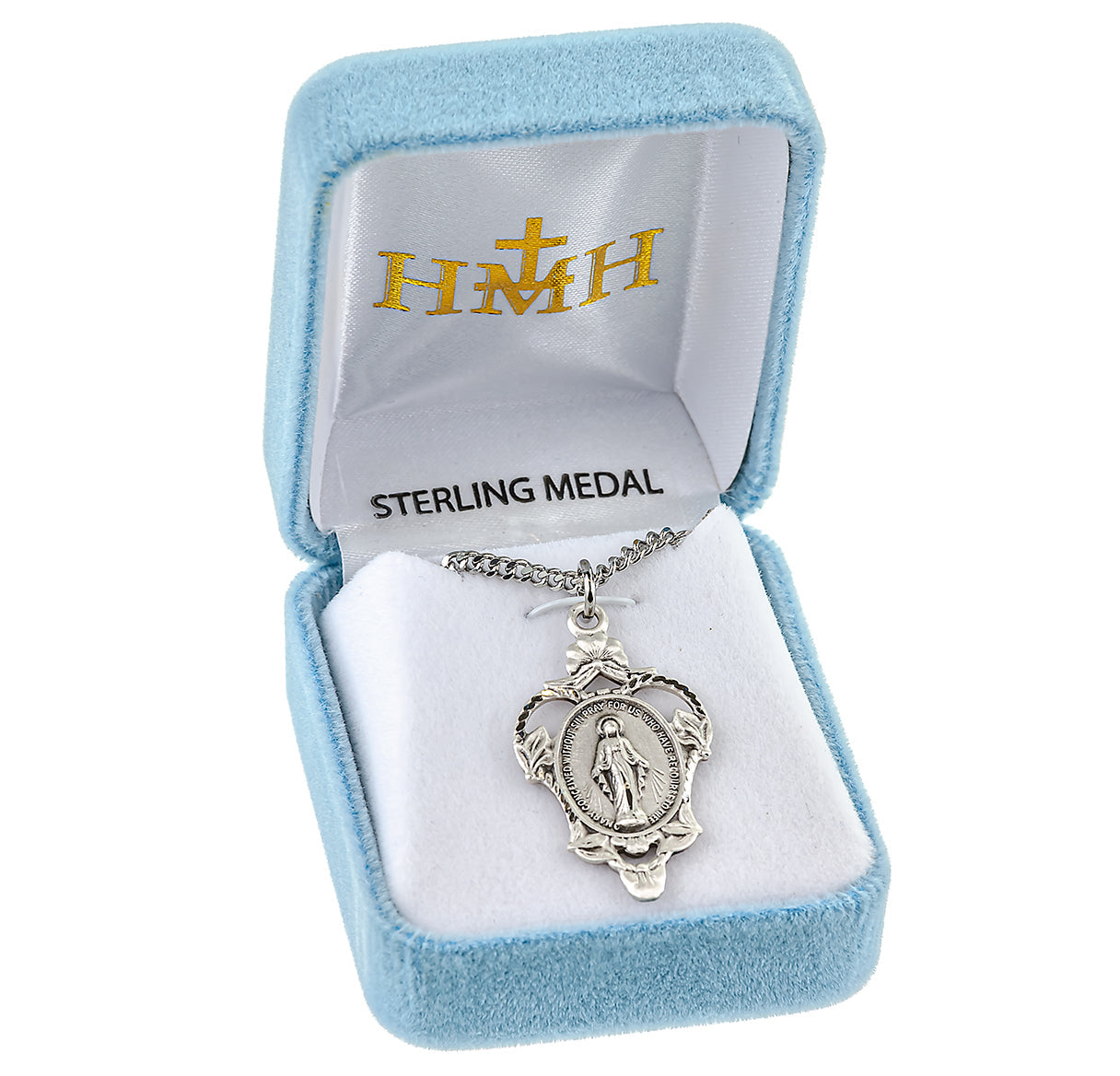 Sterling Silver Medal Pendant with Chain Miraculous Medal Pendant with Chain | .925 Silver